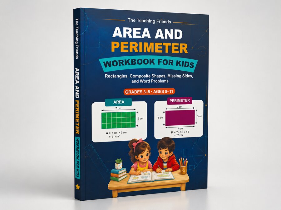 Cover of Area and Perimeter Workbook for Kids